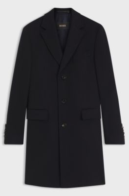 Single-breasted coat in Italian cashmere, Dark Blue
