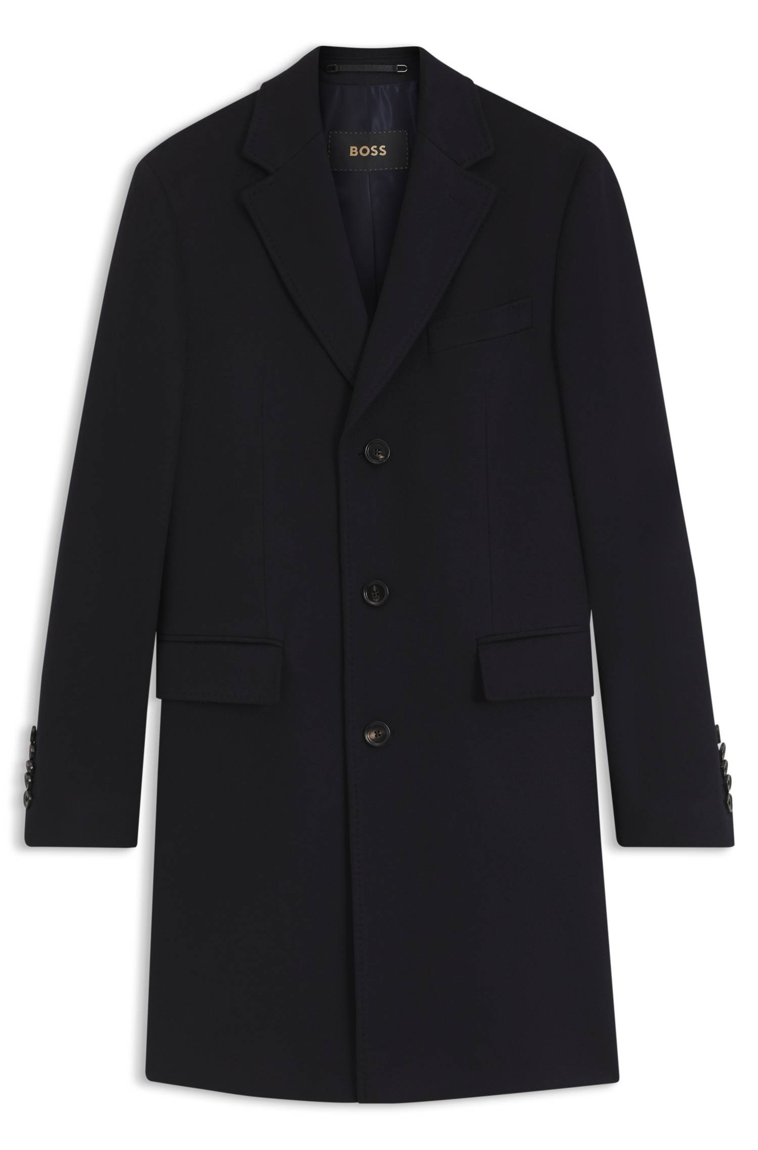 Boss Single-breasted coat in Italian cashmere kappor & rockar herr – bild 4