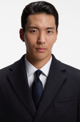 Single-breasted coat in Italian cashmere, Dark Blue
