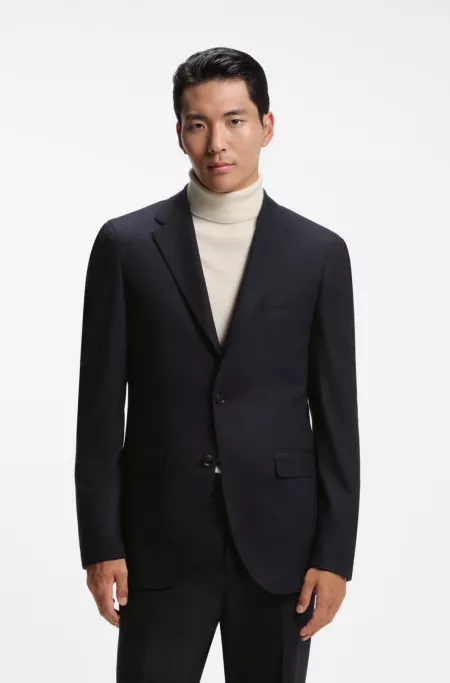 Slim-fit jacket in virgin wool and cashmere
