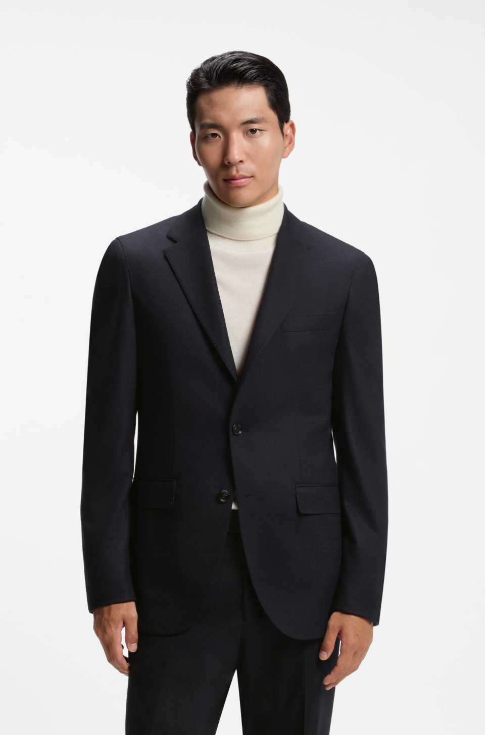 Slim-fit jacket in virgin wool and cashmere