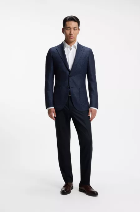Tapered-fit trousers in virgin wool and cashmere