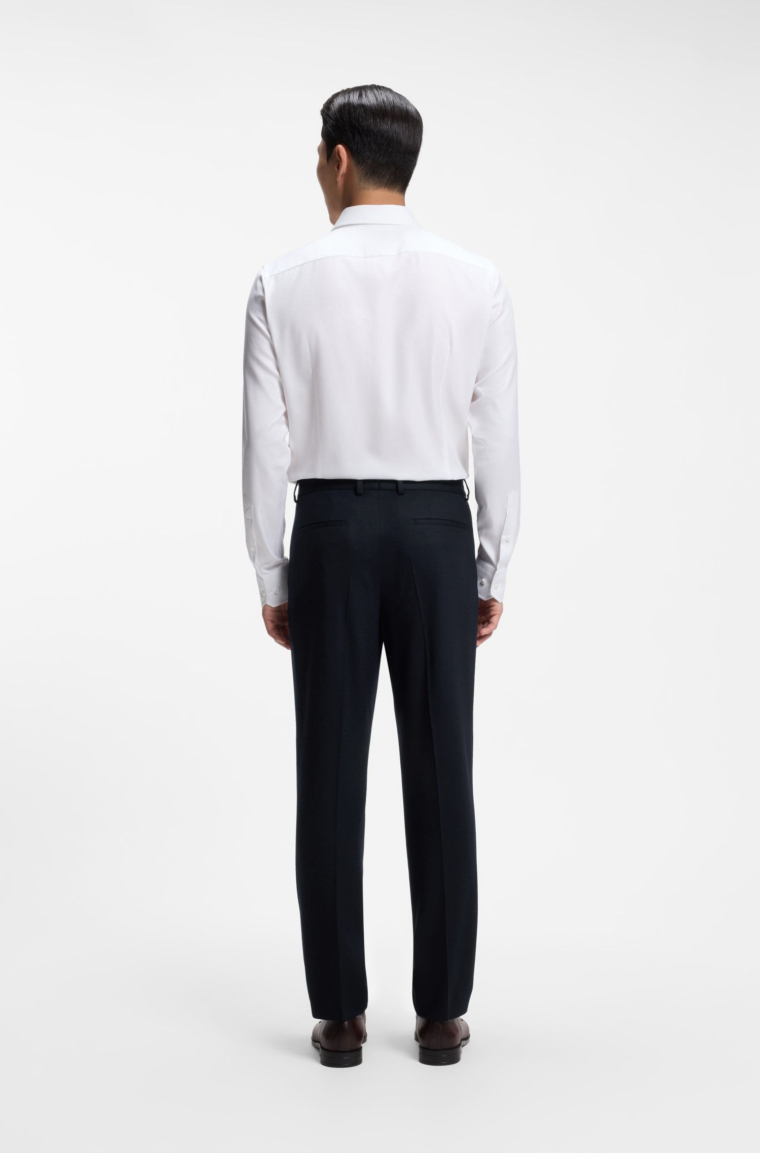Boss Tapered-fit trousers in virgin wool and cashmere byxor herr – bild 2