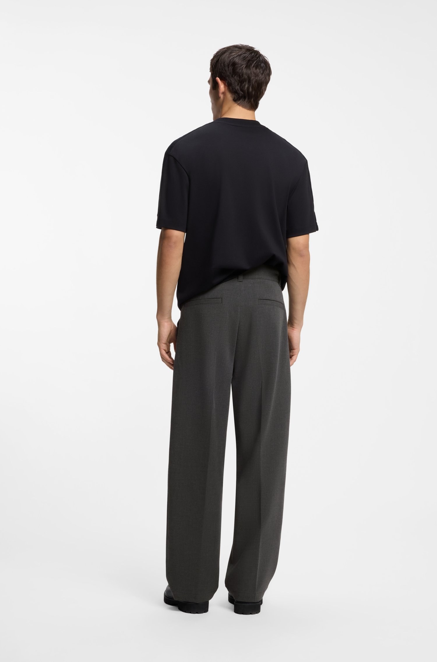 Hugo Relaxed-fit wide-leg trousers in performance-stretch fabric byxor herr – bild 2