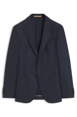 Slim-fit jacket in patterned virgin wool 4