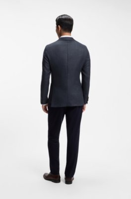 Slim-fit jacket in patterned virgin wool 2