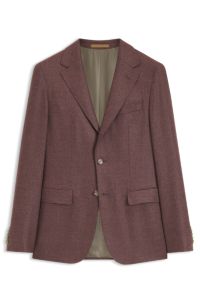 Regular-fit blazer in Loro Piana wool-silk, Brown