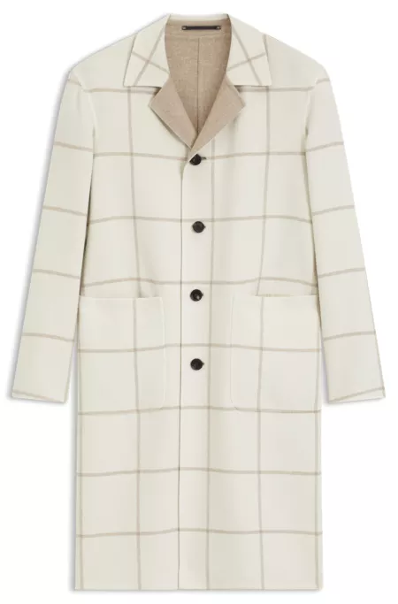 Manteau Relaxed Fit réversible en laine vierge et cachemire