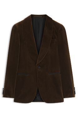 Tuxedo jacket in Italian cotton-blend velvet