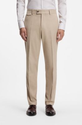 Slim-fit Italian cashmere suit with micro pattern, Light Beige