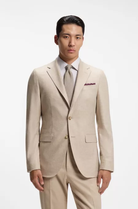 Slim-fit Italian cashmere suit with micro pattern
