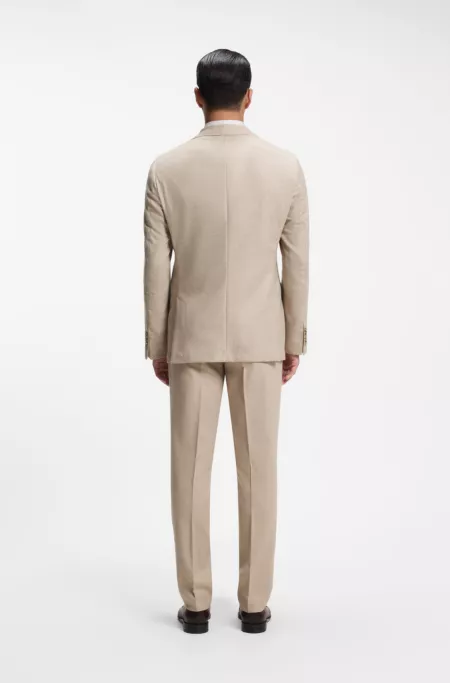 Slim-fit Italian cashmere suit with micro pattern