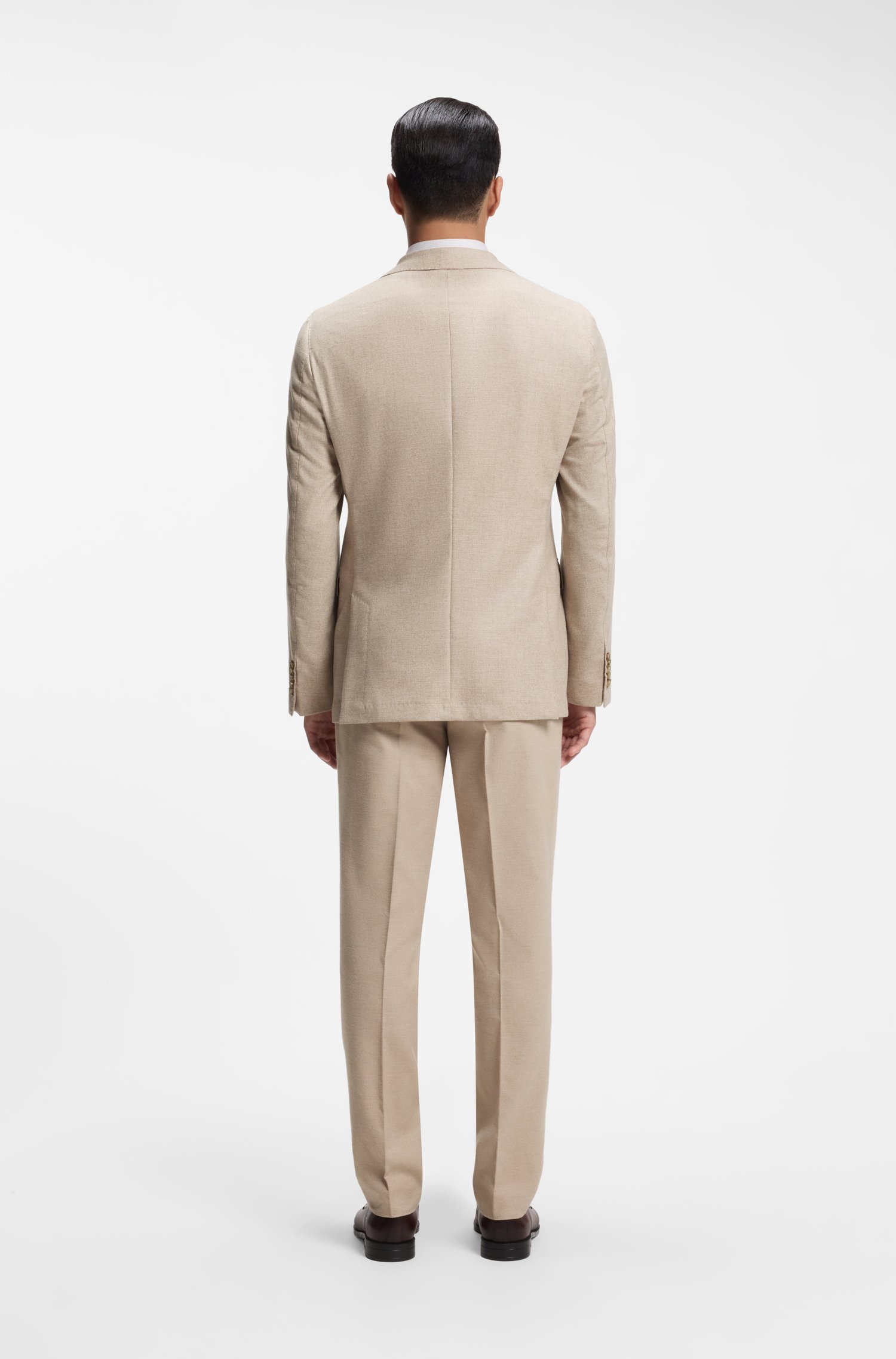 Boss Slim-fit Italian cashmere suit with micro pattern kostymer herr – bild 3