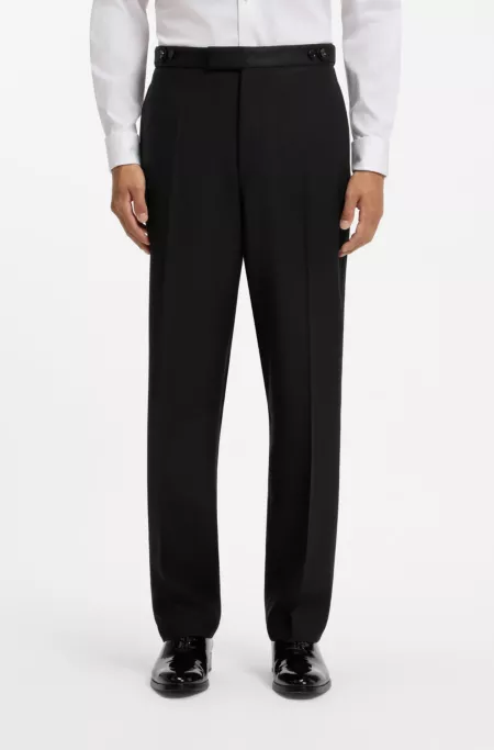 Pantalon de smoking Regular en laine mélangée