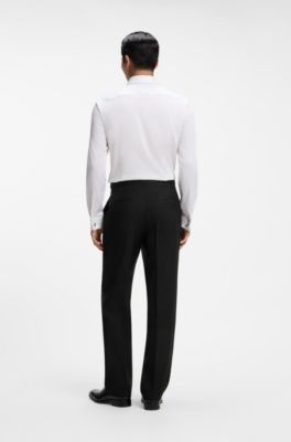 Regular-fit formal trousers by Barberis, Black