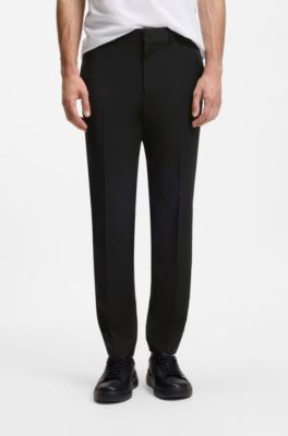 Extra-slim-fit tuxedo trousers in a wool blend, Black