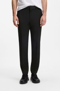 Extra-slim-fit tuxedo trousers in a wool blend, Black