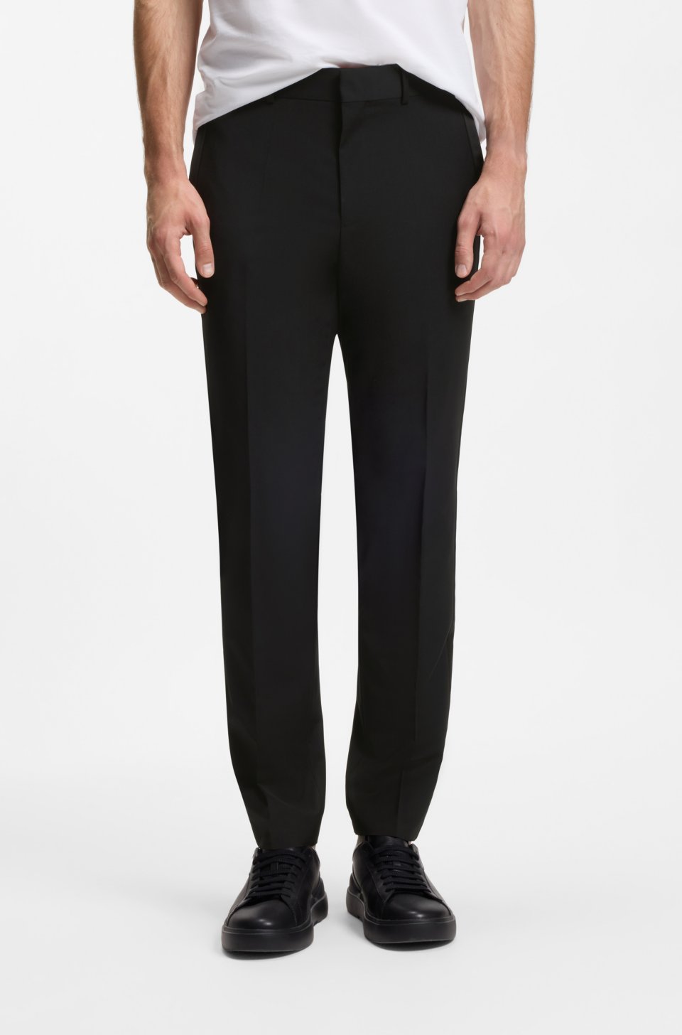 Extra-slim-fit tuxedo trousers in a wool blend