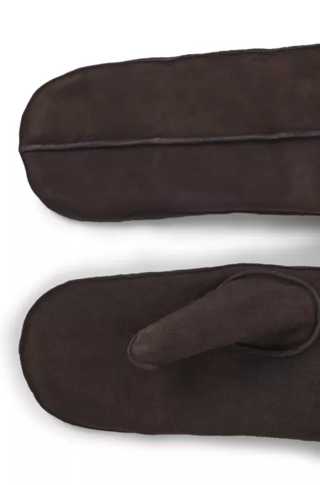 Moufles en daim avec doublure en fourrure synthétique