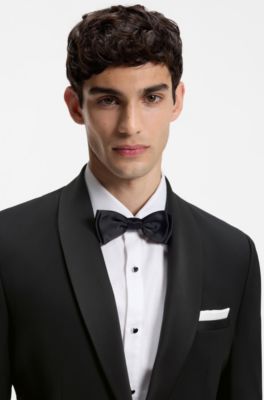 Shawl-collar tuxedo jacket in a performance wool blend, Black