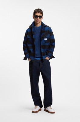 Hugo Oversized-fit shirt in buffalo-check cotton flannel rutiga skjortor herr – bild 2