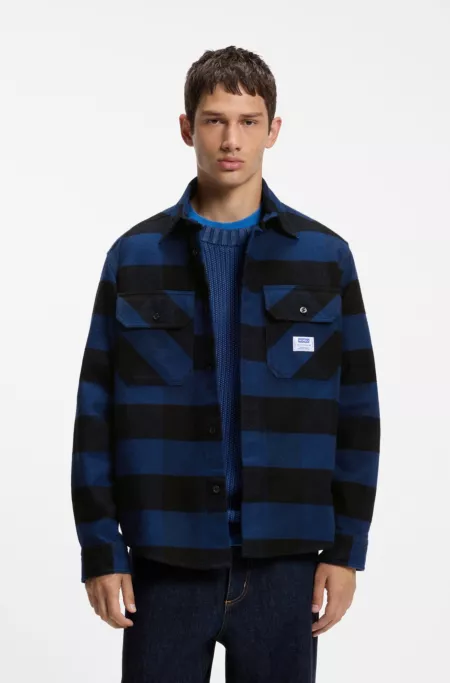 Chemise Oversize en flanelle de coton à carreaux buffalo