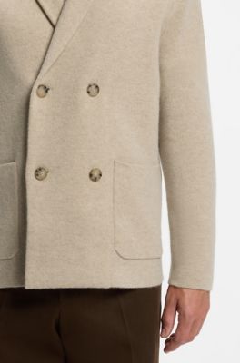 Relaxed-fit cardigan in cashmere with shawl collar, Light Beige