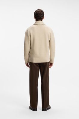 Relaxed-fit cardigan in cashmere with shawl collar, Light Beige