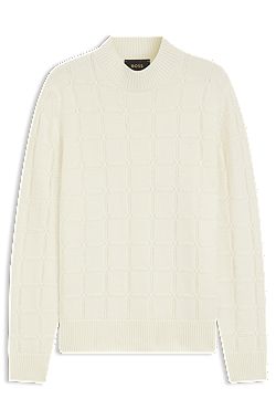 Mock-neck sweater in virgin wool and cashmere