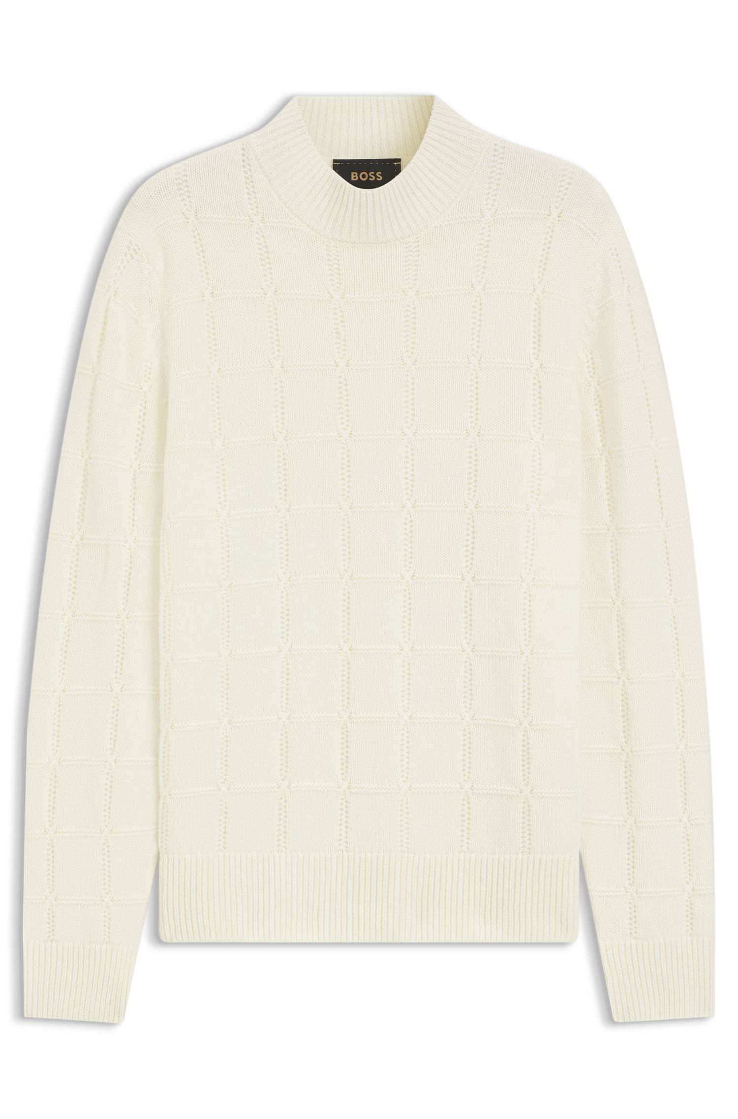 Boss Mock-neck sweater in virgin wool and cashmere stickade tröjor herr – bild 4