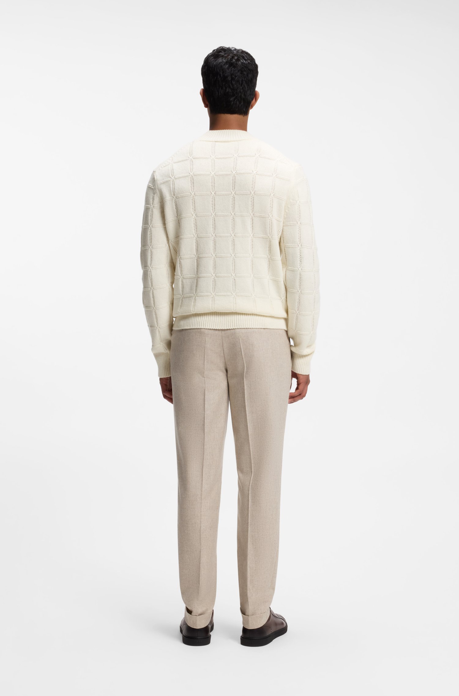 Boss Mock-neck sweater in virgin wool and cashmere stickade tröjor herr – bild 3