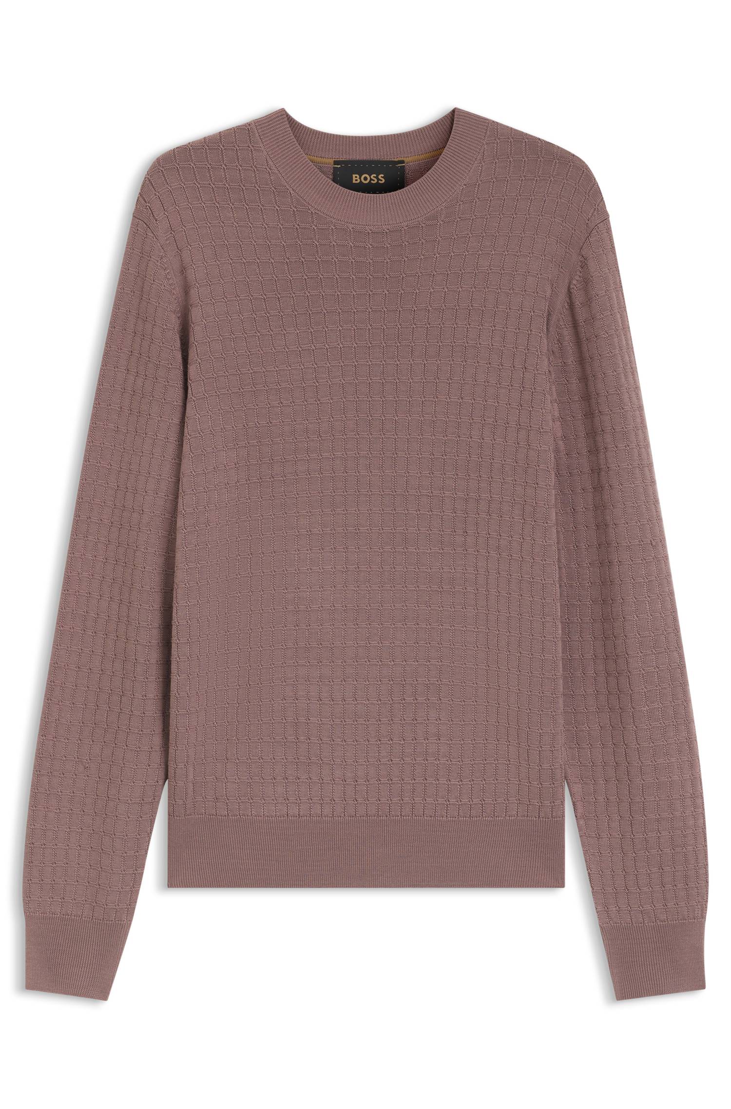 Boss Knitted sweater in silk with seasonal pattern stickade tröjor herr – bild 4