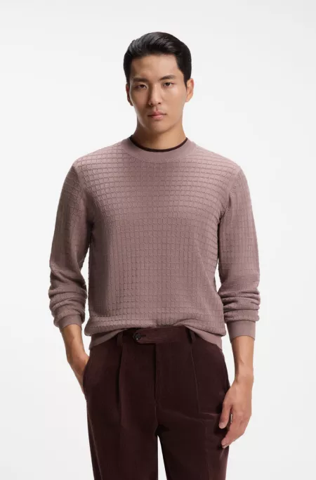 Knitted sweater in silk with seasonal pattern