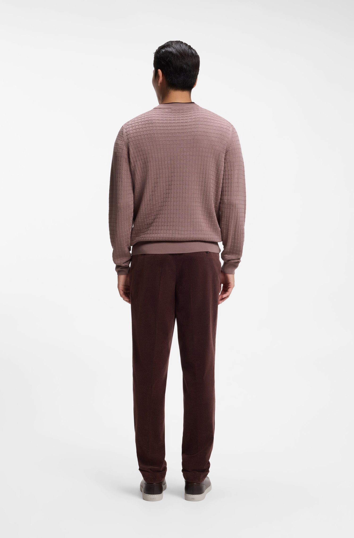 Boss Knitted sweater in silk with seasonal pattern stickade tröjor herr – bild 3