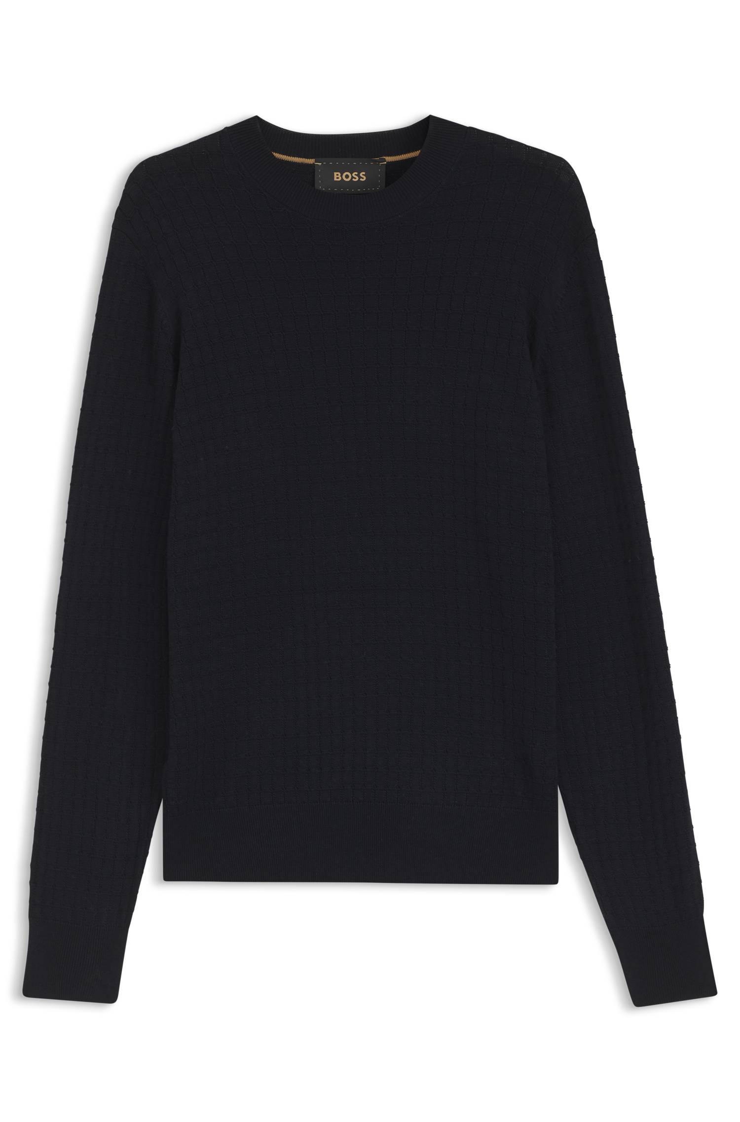 Boss Knitted sweater in silk with seasonal pattern stickade tröjor herr – bild 4