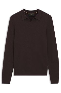 Structured-cashmere sweater with Johnny collar