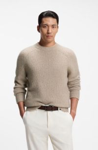 Relaxed-fit sweater in pure cashmere, Light Beige