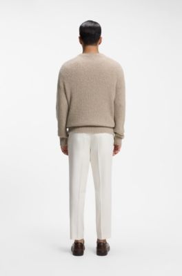 Relaxed-fit sweater in pure cashmere, Light Beige