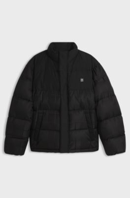 Wasserabweisende Steppjacke, Schwarz