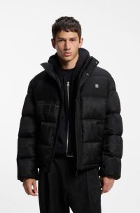Water-repellent puffer jacket, Black