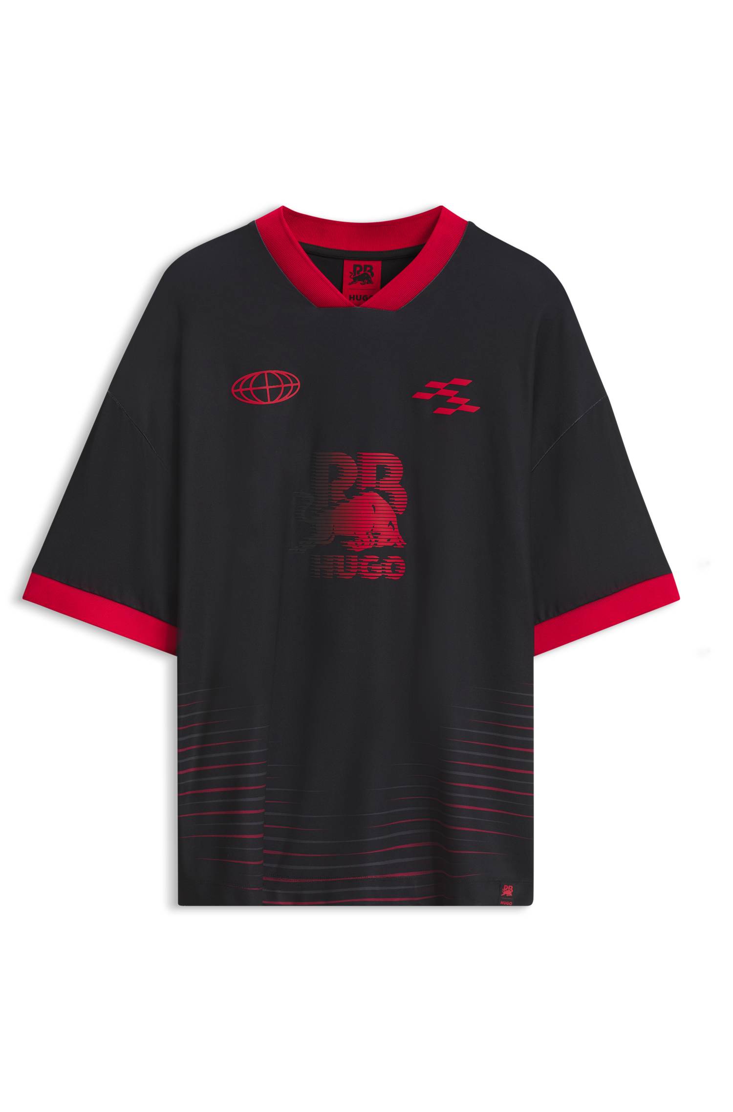 Hugo x RB T-shirt with stripes and bull motif herr – bild 4