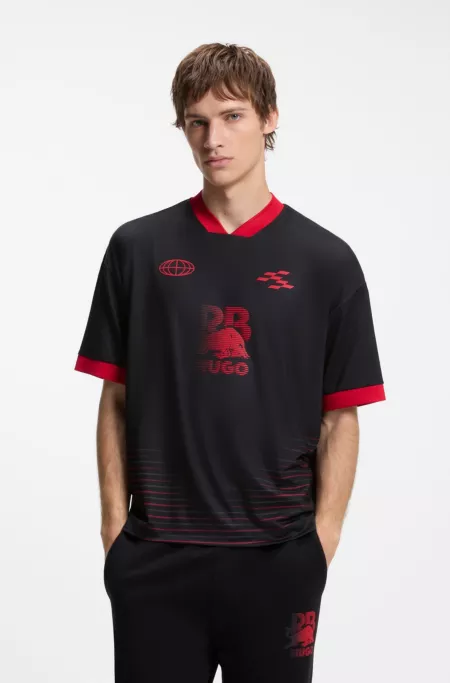 HUGO x RB T-shirt with stripes and bull motif