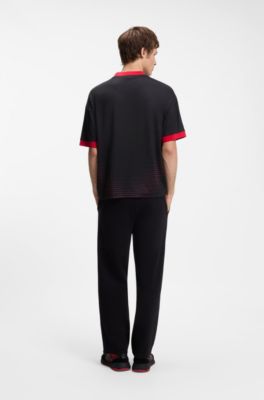 HUGO x RB T-shirt with stripes and bull motif, Black