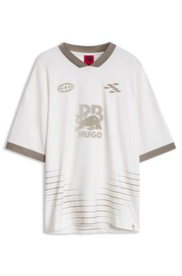 HUGO x RB T-shirt with stripes and bull motif, White