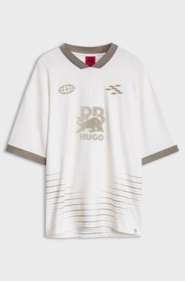 HUGO x RB T-shirt with stripes and bull motif, White