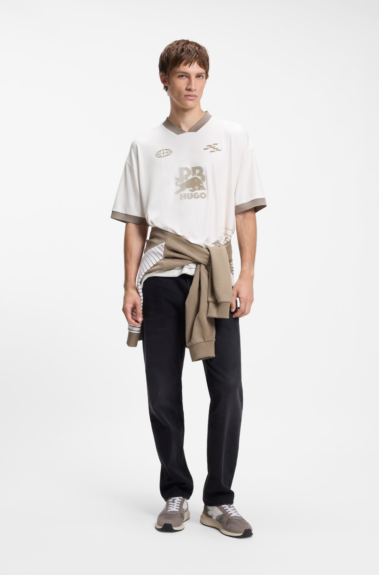 Hugo x RB T-shirt with stripes and bull motif herr – bild 2