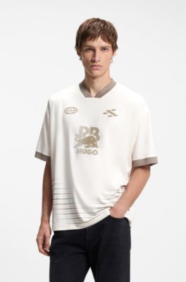 HUGO x RB T-shirt with stripes and bull motif, White