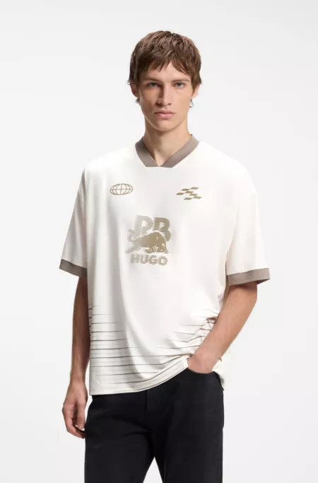 HUGO x RB T-shirt with stripes and bull motif