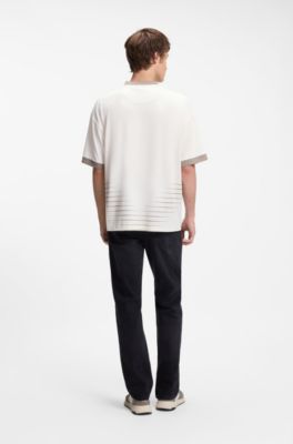 HUGO x RB T-shirt with stripes and bull motif, Natural