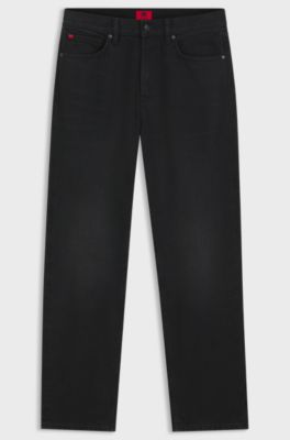 HUGO x RB regular-fit jeans in black denim, Black